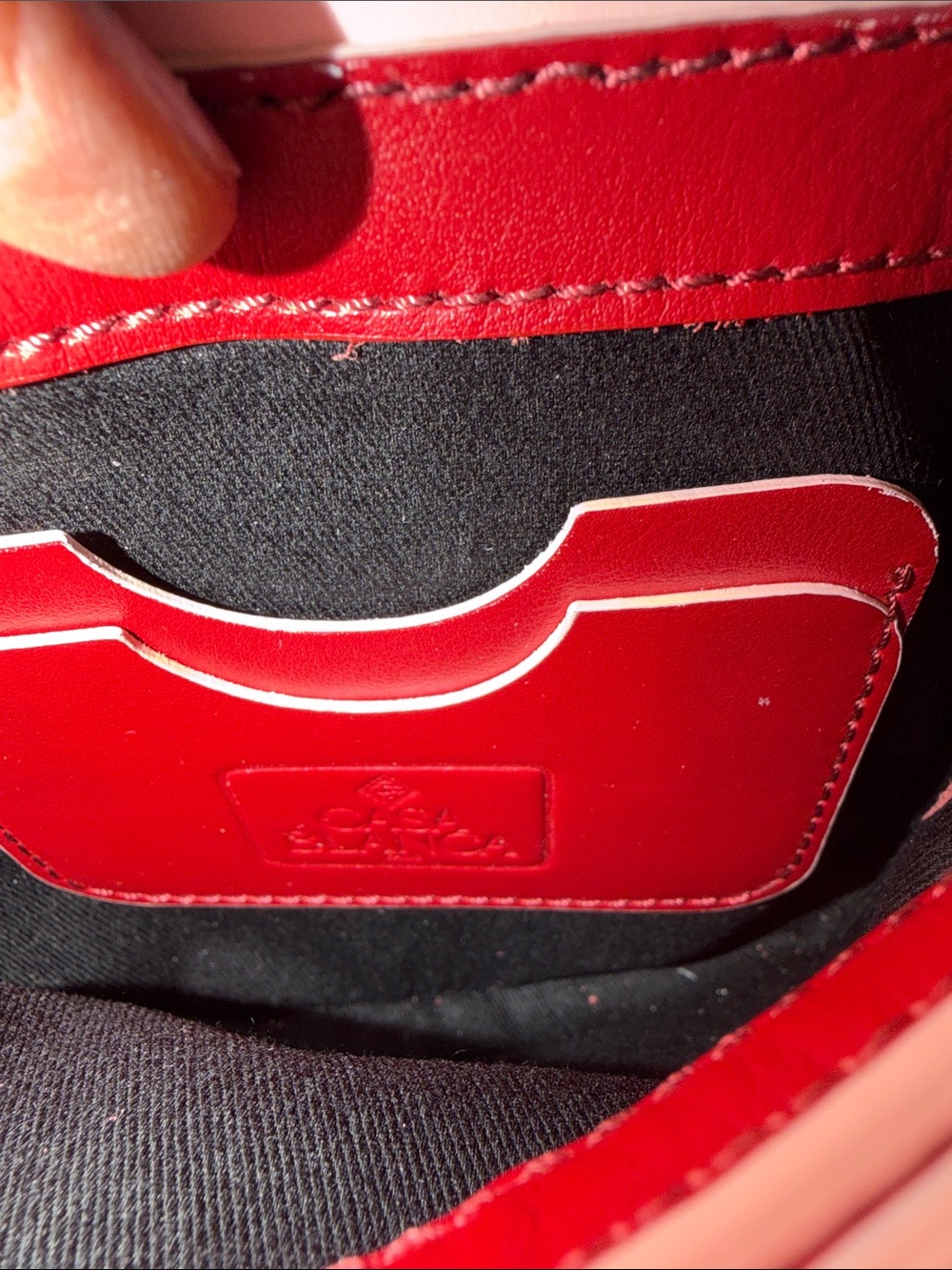 Structured Red Top-Handle Mini Bag with Gold Hardware - Picture 8 of 9